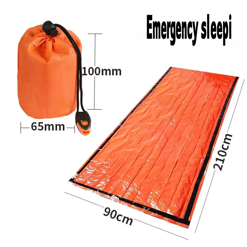 Stay Warm and Safe with Our Ultimate Portable Emergency Sleeping Bag - Waterproof Mylar Thermal Blanket for Your Camping and Hiking Adventures