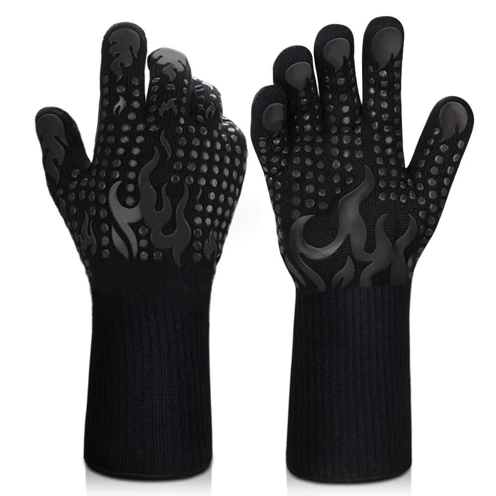 Ultimate Heat-Resistant Silicone Oven Gloves - 1472°F Non-Slip BBQ & Cooking Mitts for Safe and Comfortable Cooking