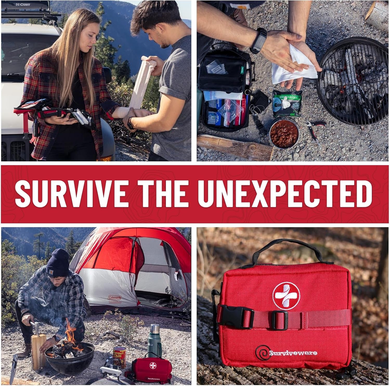 Comprehensive 119-Piece Premium Survival First Aid Kit - Essential Medical Emergency Gear for Travel, Camping, and Outdoor Adventures - HSA & FSA Eligible