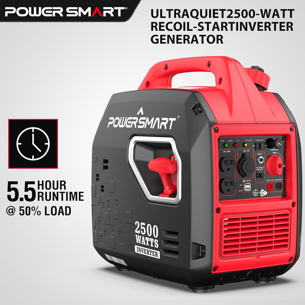 Experience the Power of the 2500-Watt Portable Gas Inverter Generator - Lightweight, Super Quiet, and Perfect for All Your Outdoor Adventures!