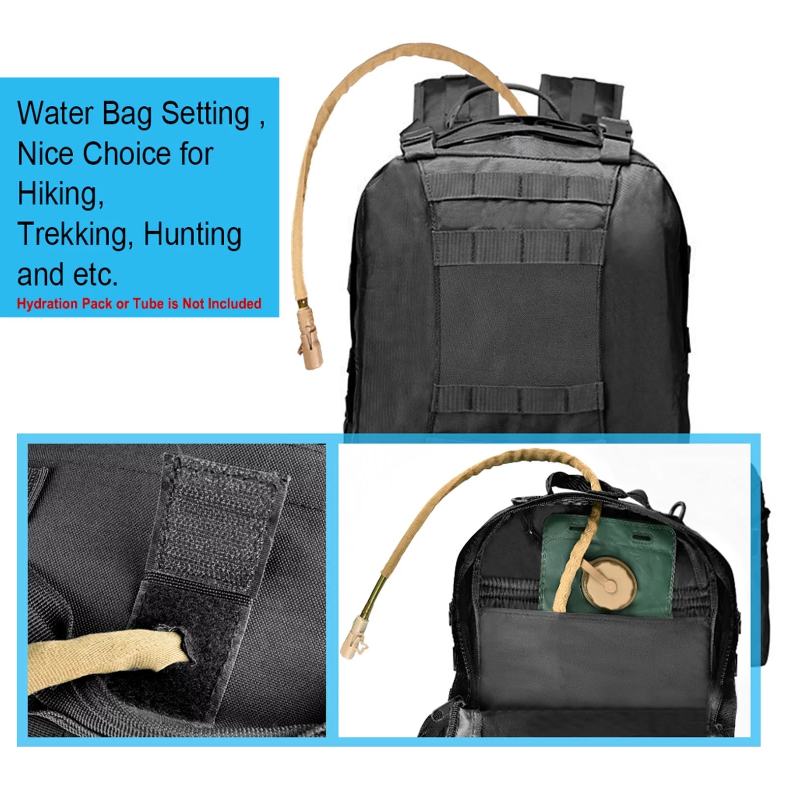 60L Versatile Camping and Hiking Backpack - Ultimate Outdoor Adventure Companion in Black