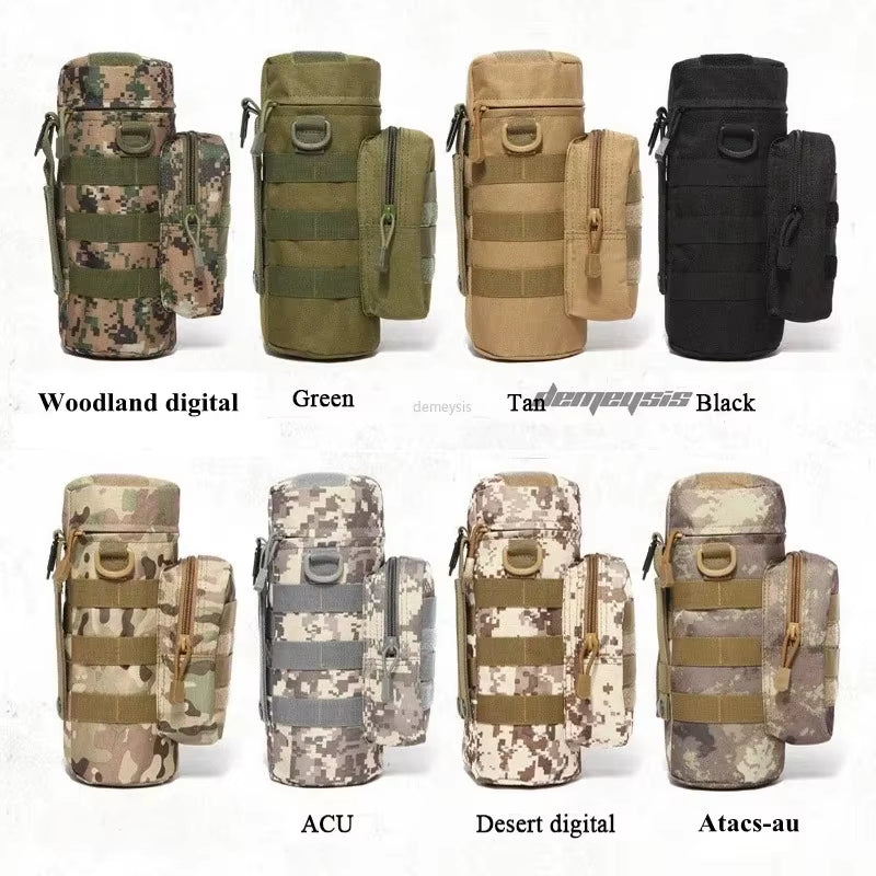 Tactical Molle Water Bottle Pouch Airsoft Kettle Waist Bags Hunting Climbing Hiking Outdoor Water Bottle Bag