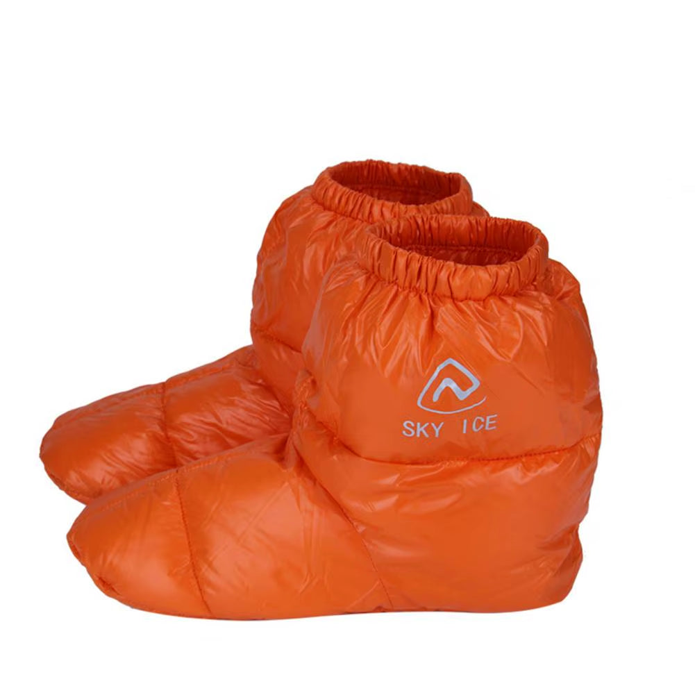 Winter Warm down Booties Socks Outdoor Camping Tent Foot Warm Covers Soft Slippers Waterproof Fluffy Footwear Mules Cozy Warmers