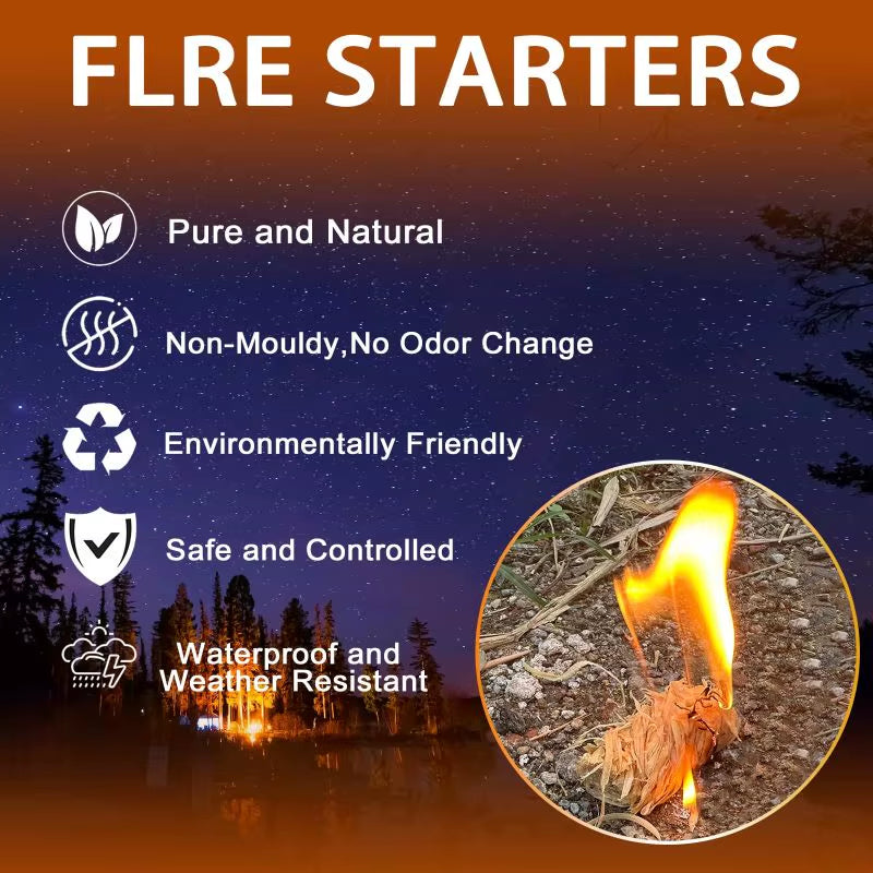 Ignite Your Adventures with Premium Natural Fire Starters – 60 or 120 Pcs for Effortless Campfires, BBQs, and Cozy Nights
