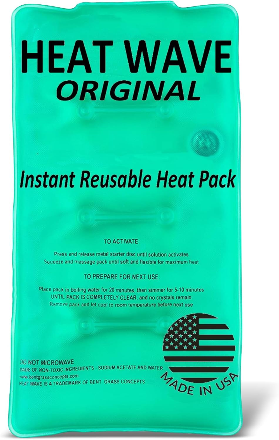 Instant Heat Packs Medium 2-Pack - Reusable Medical Grade Heat Therapy for Muscle Aches & Pain Relief - Made in USA - Fast & Hot Heating Pads for On-the-Go Comfort