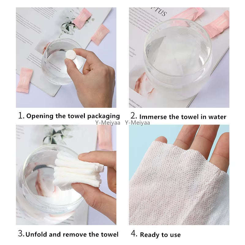 Mini Disposable Compressed Towel Capsules - Perfect Travel Face Wipes (20/50/100/200PCS)