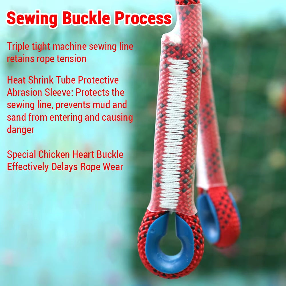 10mm Climbing Rope with Double Hooks - Perfect for Rock Climbing, Tree Climbing, and Outdoor Adventures