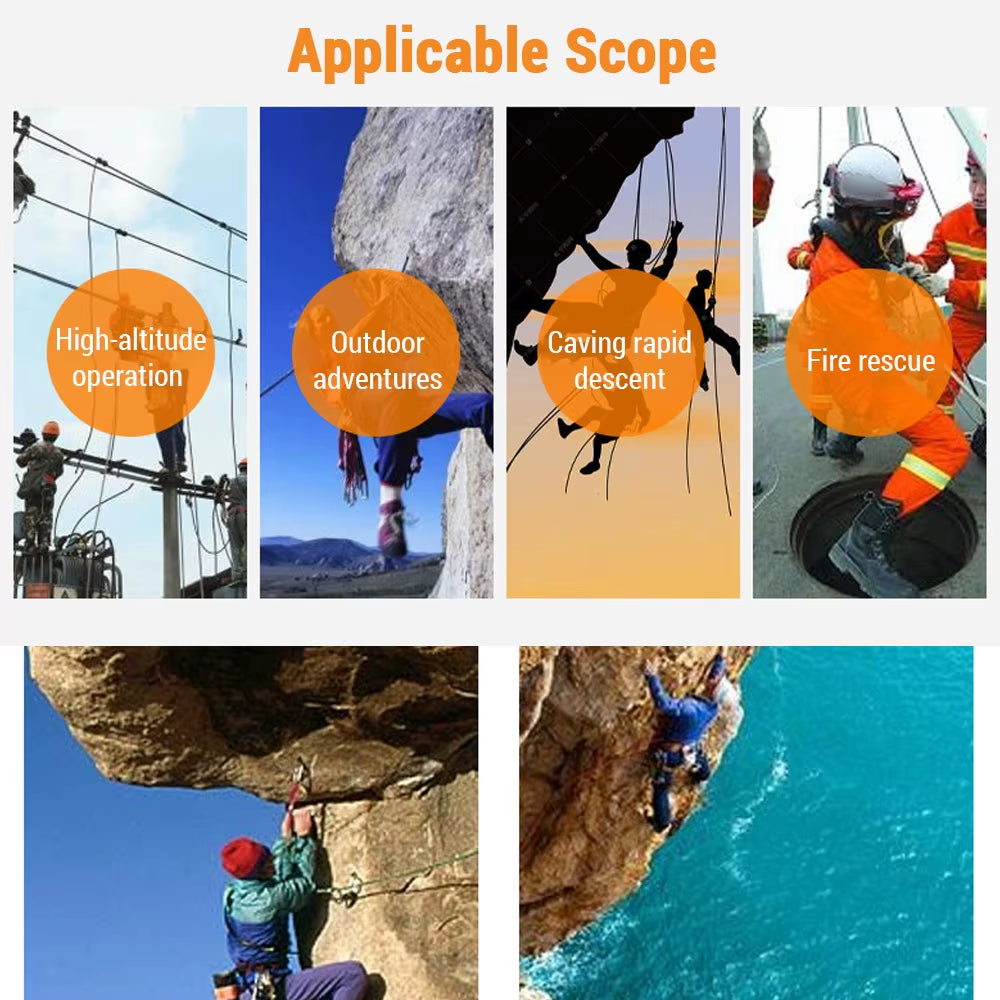 10mm Climbing Rope with Double Hooks - Perfect for Rock Climbing, Tree Climbing, and Outdoor Adventures