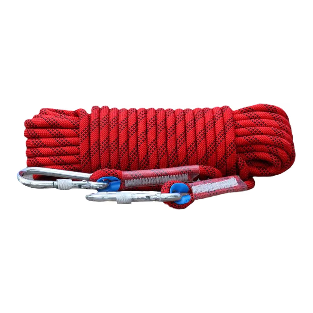 10mm Climbing Rope with Double Hooks - Perfect for Rock Climbing, Tree Climbing, and Outdoor Adventures