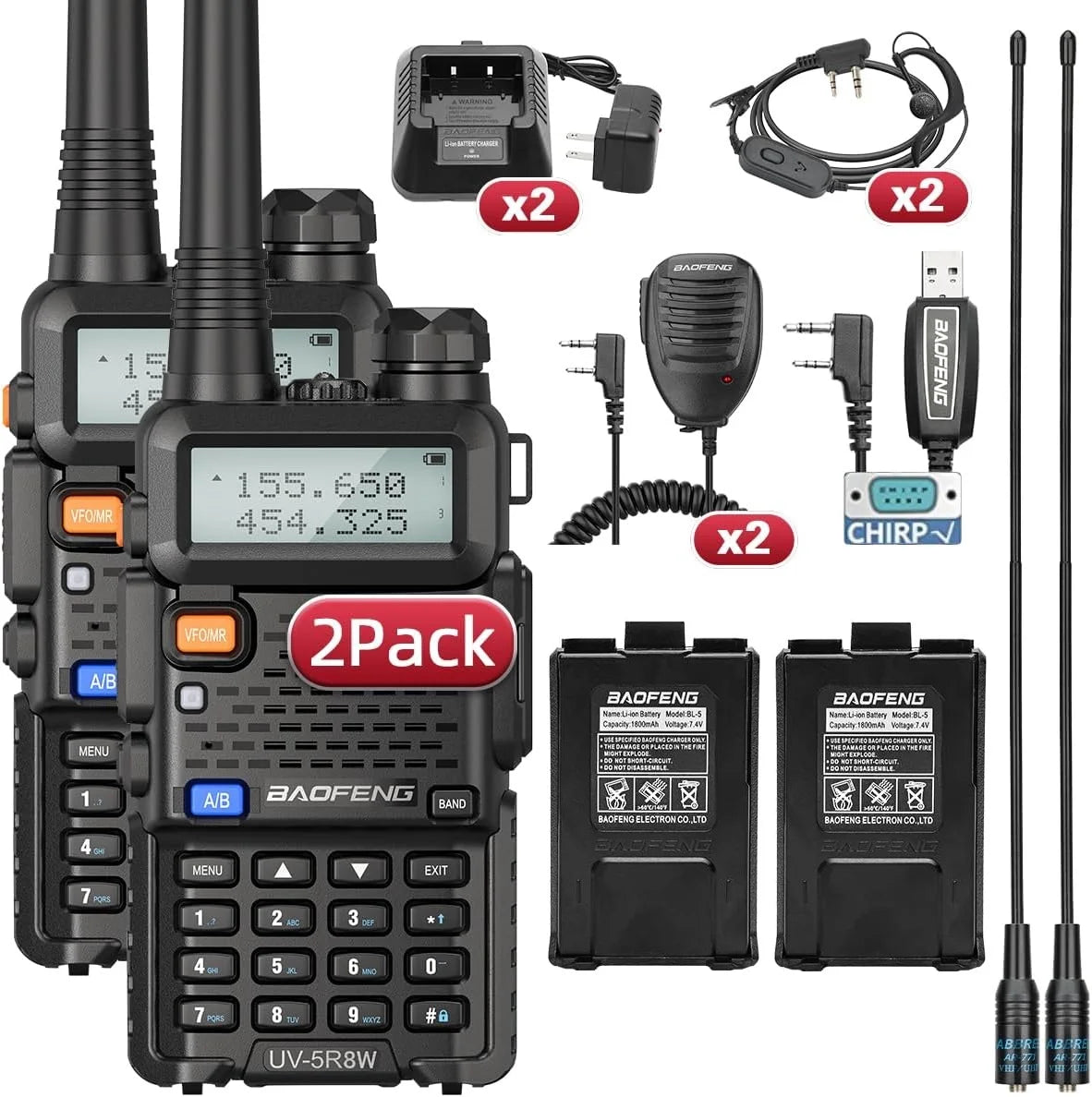 Power Up Your Communication with the UV-5R 8W Dual Band Walkie Talkie - Long Range, Portable & Packed with Features!