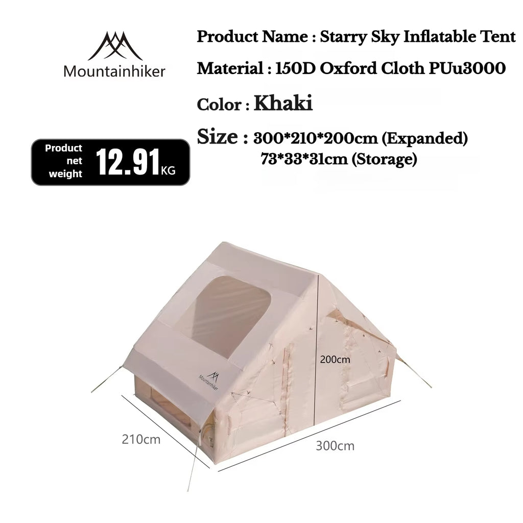 Discover Adventure with the Large Starry Sky Inflatable Tent - Effortless Setup, Weatherproof Family Camping Cabin for Unforgettable Outdoor Experiences