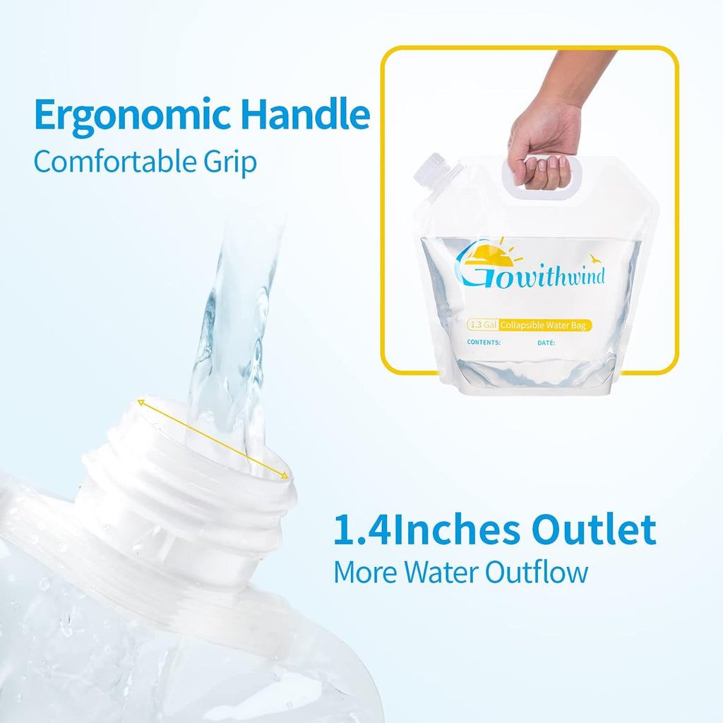 Stay Hydrated Anywhere: Ultimate 2-Pack Collapsible Water Storage Bags - 2.6 Gallons, BPA-Free, Leak-Proof & Freezable for Camping, Hiking, and Emergency Preparedness