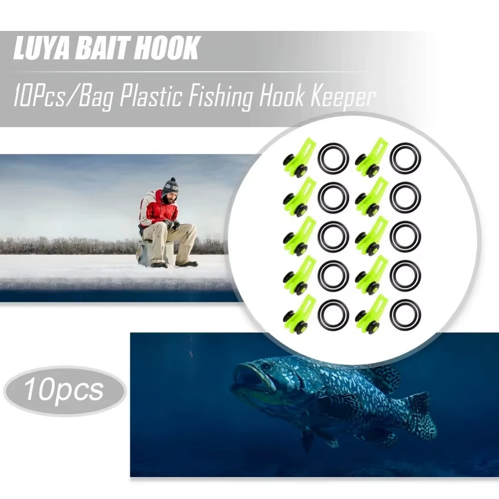 10-Pack Silicone Fishing Rod Hook Keepers - Keep Your Bait and Lures Secure for Effortless Fishing Adventures!