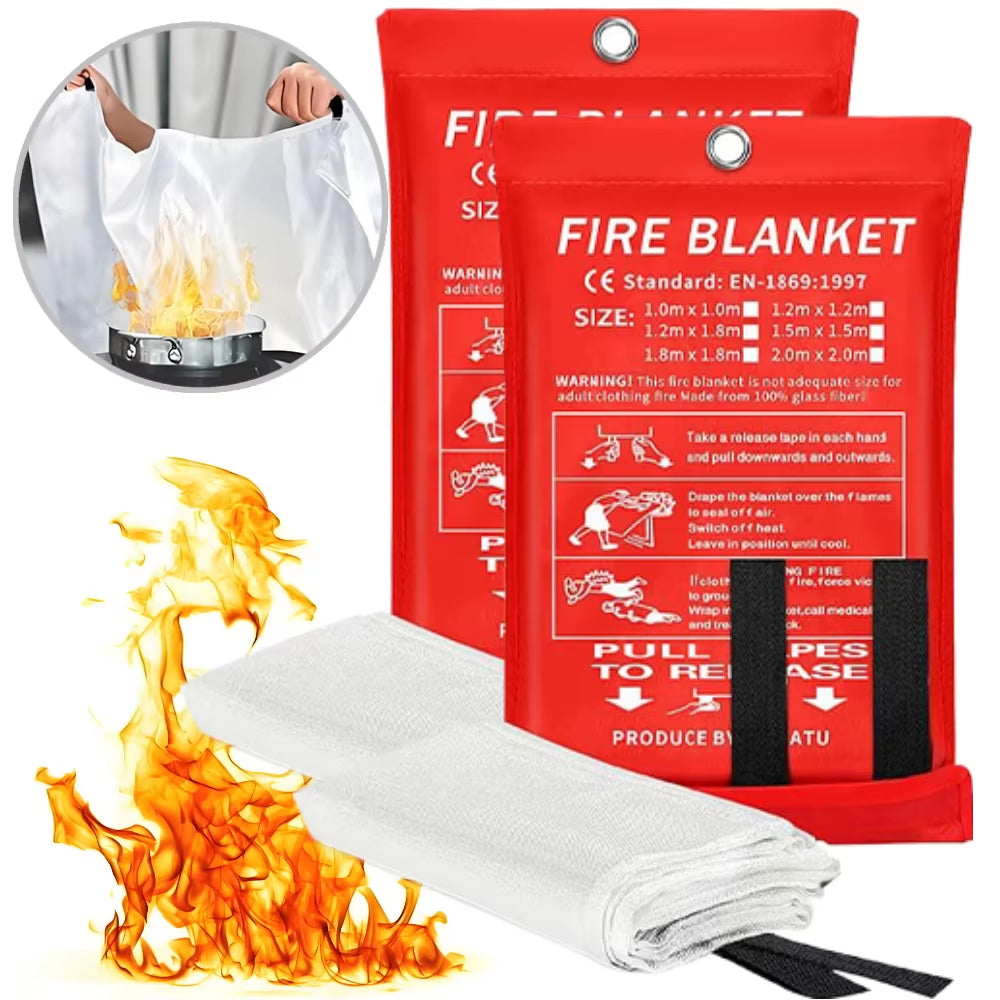 1/2Pc Fire Blanket Emergency Emergency Fire Retardant Blankets Fireproof Blanket Welding Blanket for Kitchen Fireplace Grill BBQ