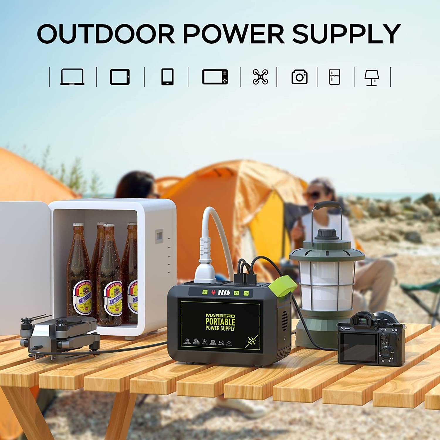 Power Up Your Adventures with the 88Wh Portable Power Station - Fast Charging Lithium Battery Solar Generator for Camping, RVs, and Emergency Backup