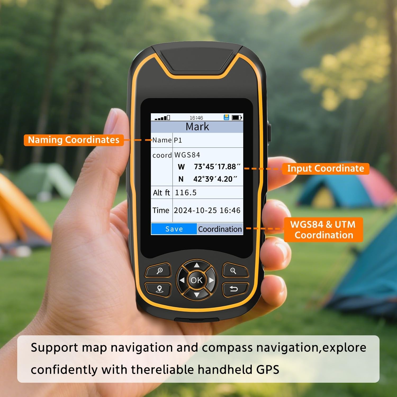 Conquer the Outdoors with Our Rugged Waterproof Handheld GPS Navigator - 3.2" Sunlight-Readable Screen, USA Topo Maps, and Unmatched Battery Life