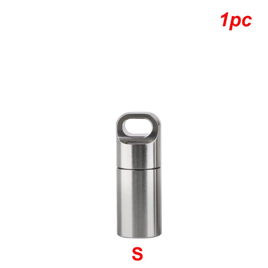Ultimate Waterproof Stainless Steel Pill Storage Box with Keychain - Perfect for Camping and First Aid!
