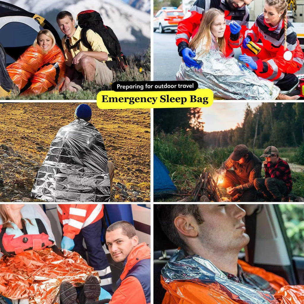Stay Warm and Safe with Our Portable Waterproof Emergency Survival Sleeping Bag - Ideal for Outdoor Adventures and First Aid Kits!