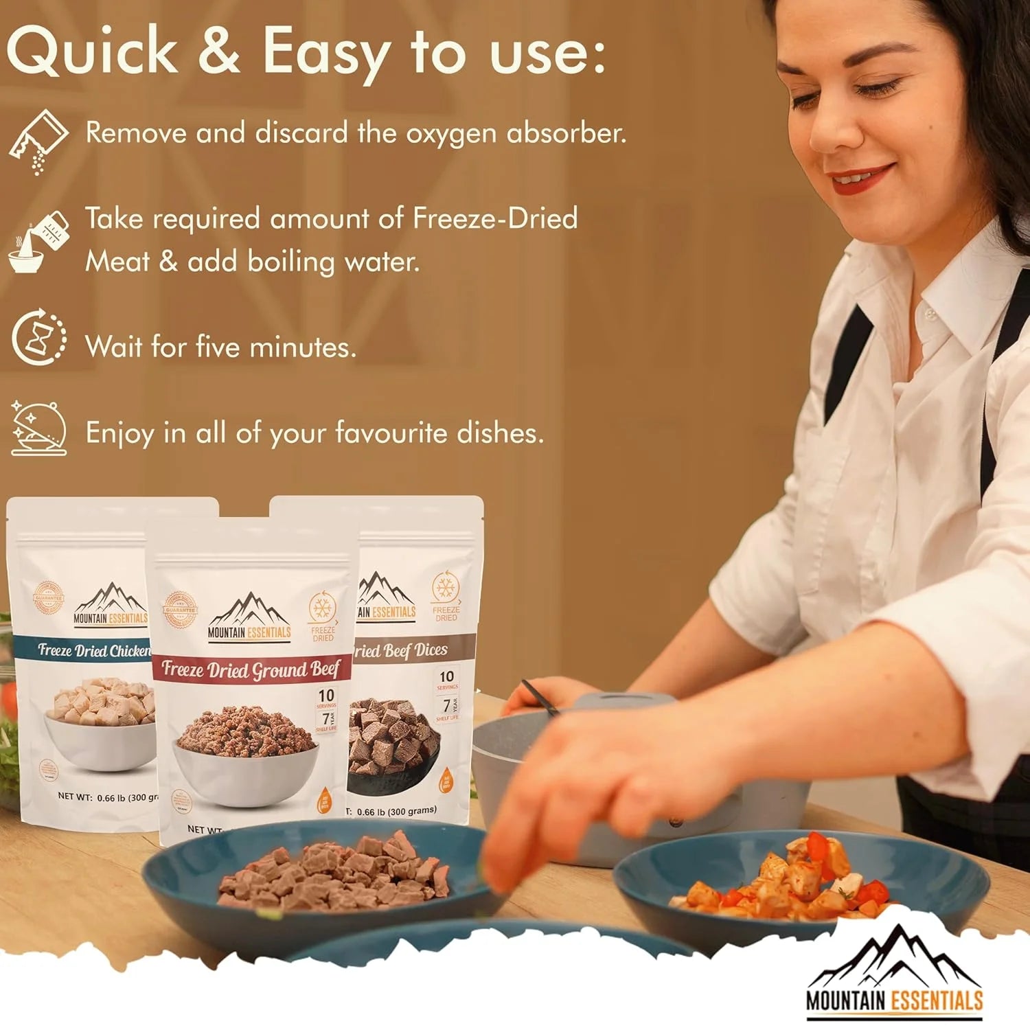 120 Servings Premium Freeze-Dried Meat Kit | High-Protein Emergency Food Supply for Camping, Backpacking & Survival