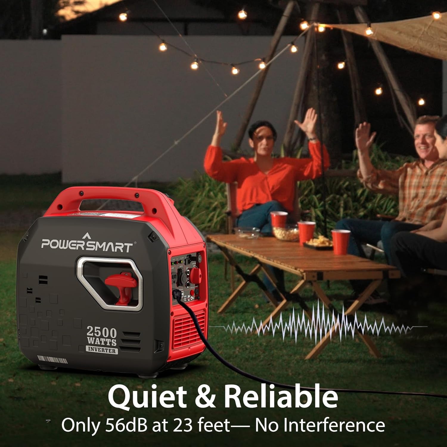 Experience the Power of the 2500-Watt Portable Gas Inverter Generator - Lightweight, Super Quiet, and Perfect for All Your Outdoor Adventures!