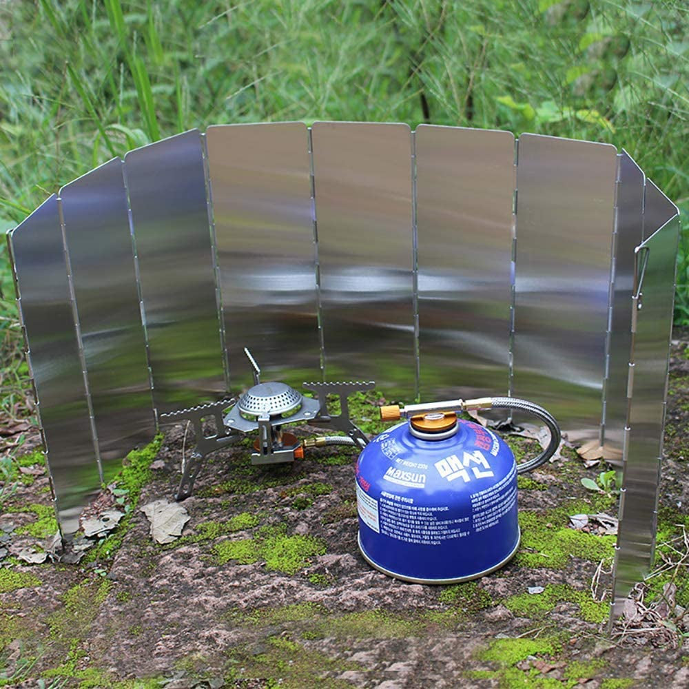 Ultimate Foldable Camping Stove Windscreen - Lightweight Aluminum Wind Shield for Outdoor Adventures - Perfect for Gas Stoves and More!