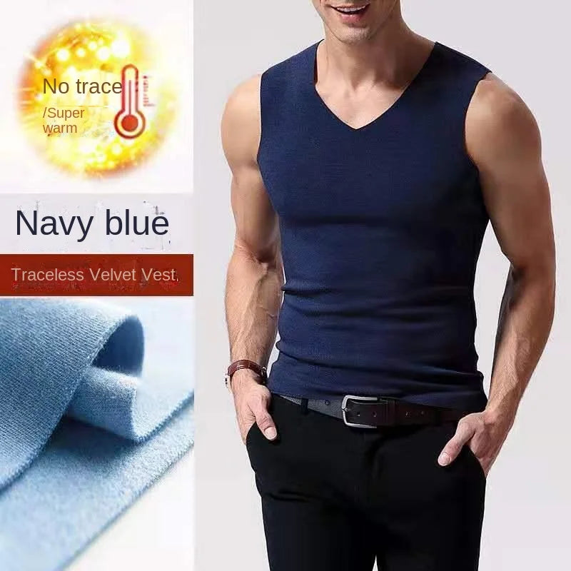 Men's Thermal Underwear Vest - 37° Heating Fiber & Velvet Seamless Design for Ultimate Warmth and Comfort