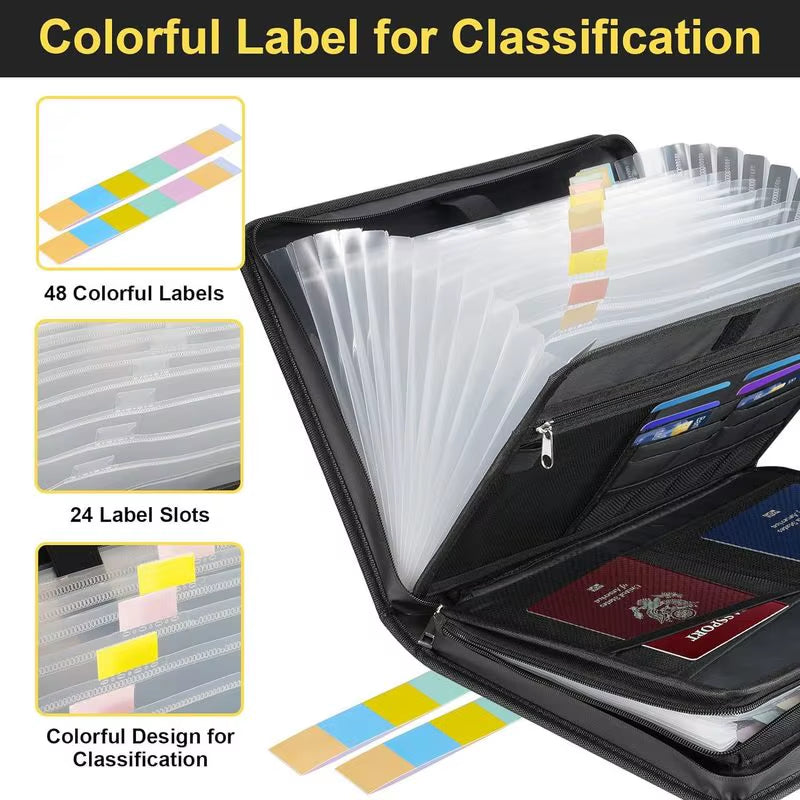 Ultimate Fireproof & Waterproof A4 Expanding File Folder with Zipper Closure - Your Essential Accordion Organizer for Documents