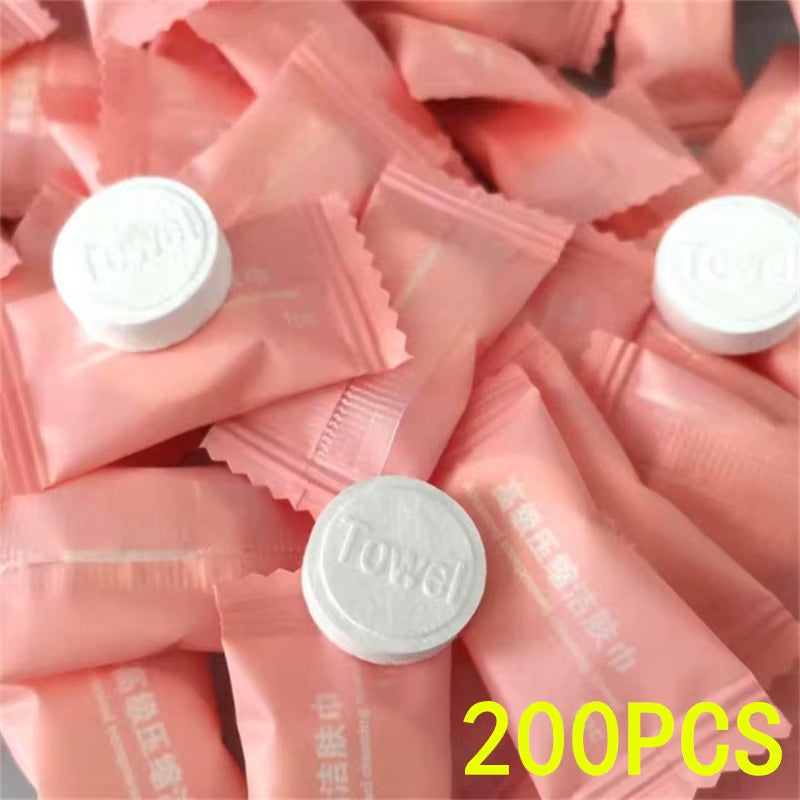 Mini Disposable Compressed Towel Capsules - Perfect Travel Face Wipes (20/50/100/200PCS)