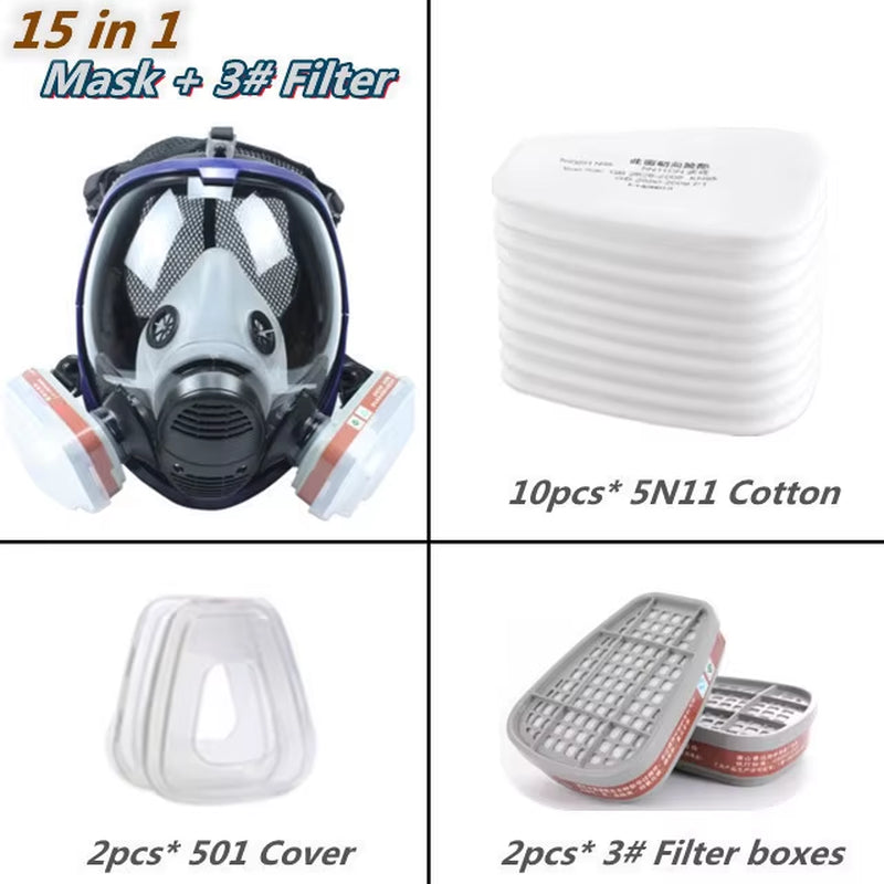Ultimate Chemical Gas Mask 6800 - Full Face Respirator with Anti-Fog Filter for Industrial Use, Welding, Paint, and Insecticides