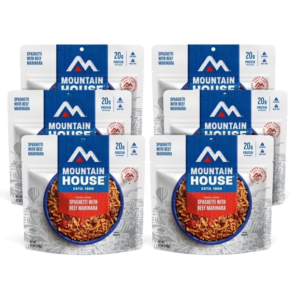 Spaghetti with Beef Marinara Freeze Dried Backpacking & Camping Food | 6 Pack