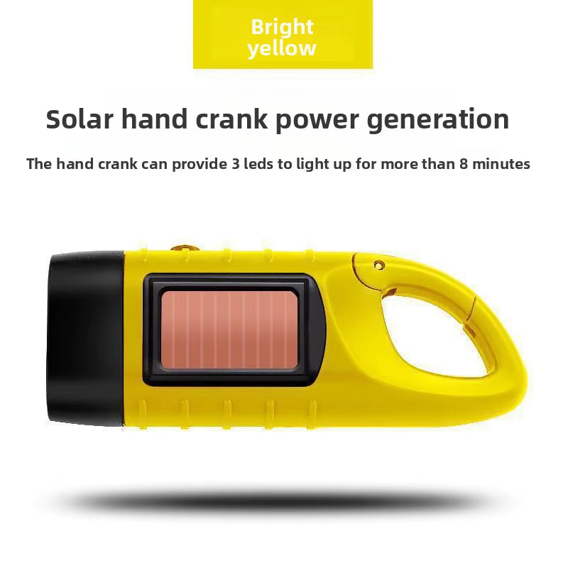 3-In-1 Solar Hand Crank Flashlight - 500LM LED with USB Charger for Camping Emergency Power Outages