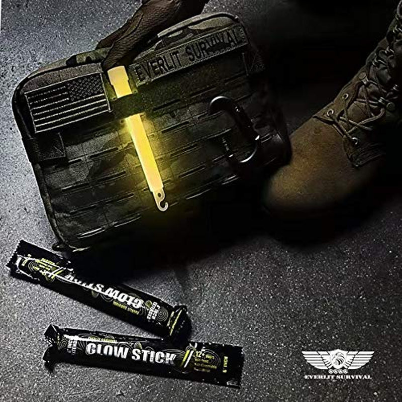 24-Pack Emergency Glow Sticks - 6-Inch Light Sticks for Survival Kits, Camping, Hiking, and Emergencies - Lasts Up to 12 Hours (Yellow)