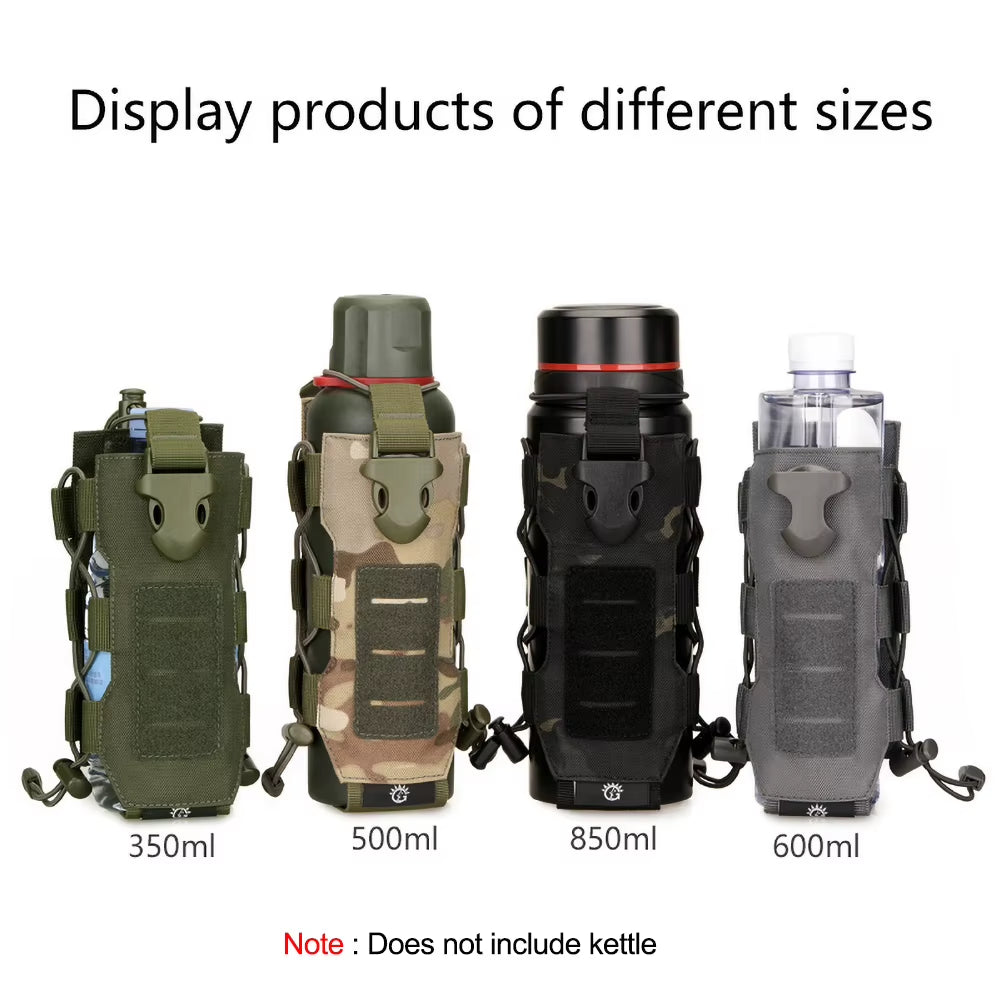 Durable Tactical Molle Nylon Water Bottle Holder for Outdoor Adventures - Adjustable Camping Canteen Cover