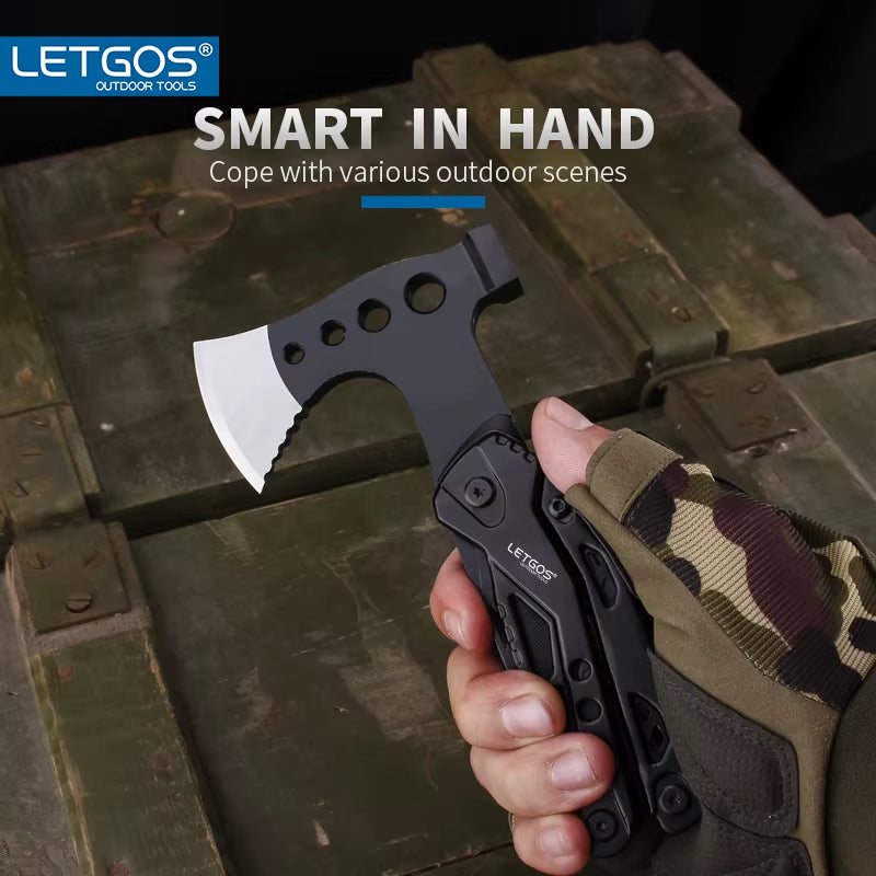 Unleash Adventure with the 16-in-1 Multitool Camping Axe - Your Ultimate Portable Survival Gear with Pliers, Hammer, and Durable Nylon Sheath!