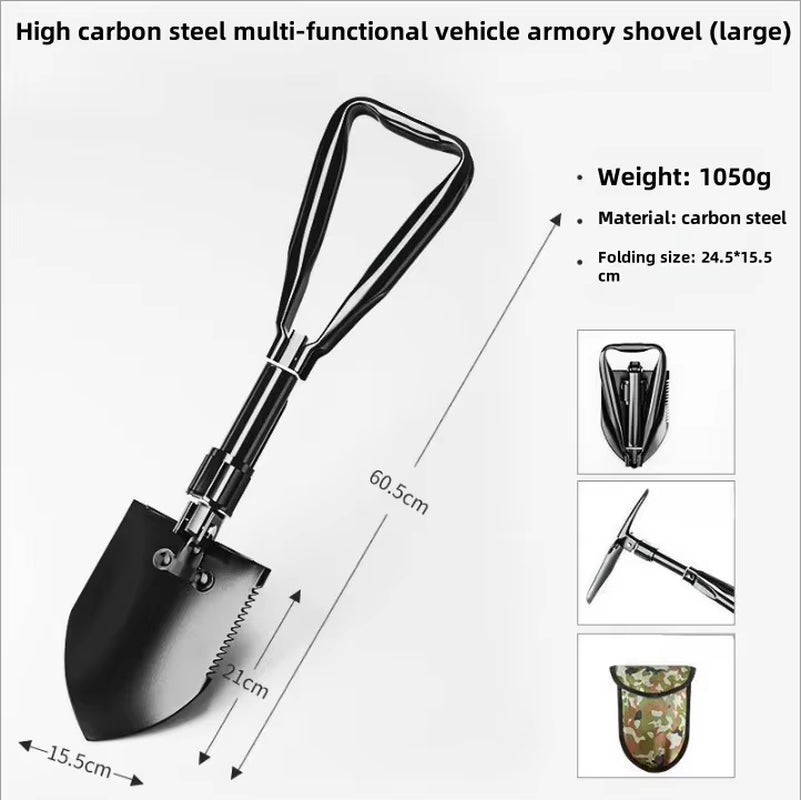 Ultimate Portable Tactical Survival Shovel - Lightweight, Foldable, and Multifunctional for Camping Adventures!