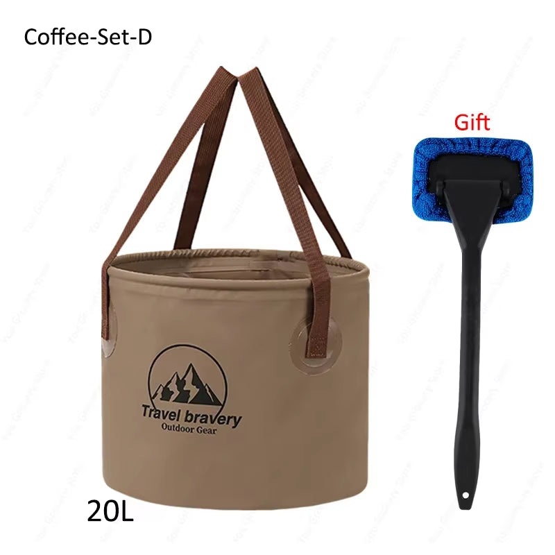 Ultimate Versatile Folding Portable Silicone Bucket with Cover - Ideal for Car Washing, Fishing, Camping, and Everyday Household Tasks (Available in 5L, 10L, and 20L)