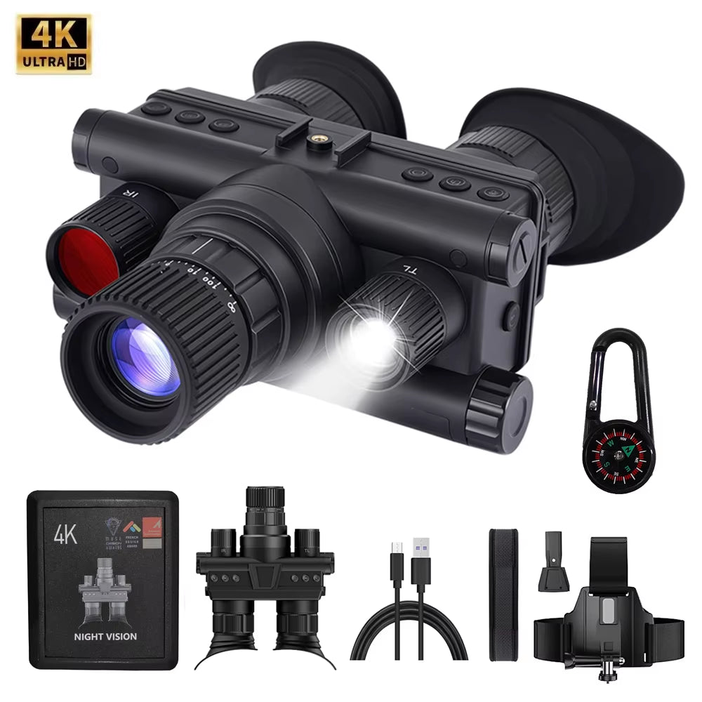 Experience Ultimate Vision: Z9157 4K UHD 40MP Tactical Night Vision Goggles with 8X Zoom for Hunting and Outdoor Adventures