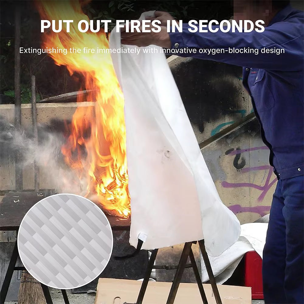 1/2Pc Fire Blanket Emergency Emergency Fire Retardant Blankets Fireproof Blanket Welding Blanket for Kitchen Fireplace Grill BBQ