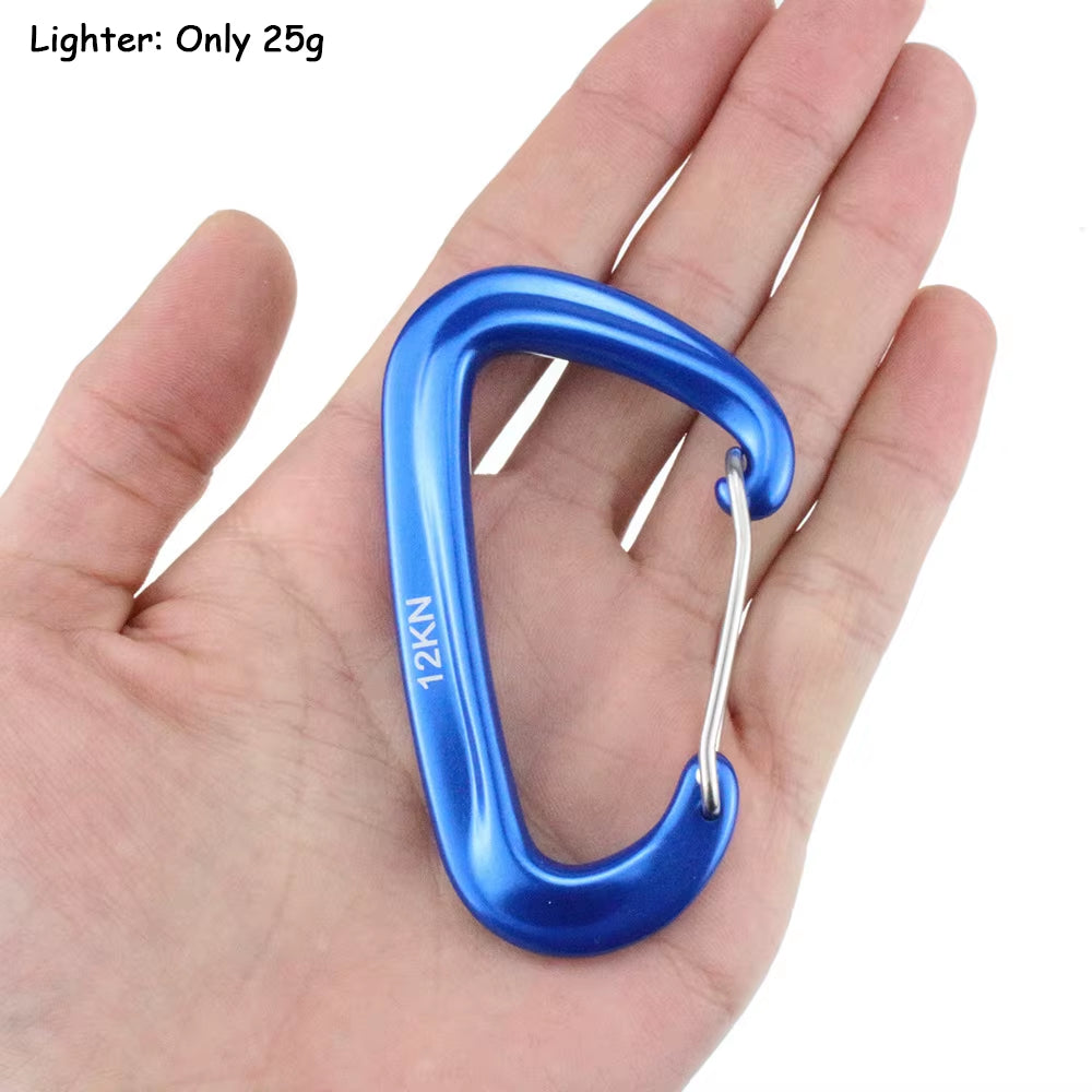 Elevate Your Outdoor Adventures with the 8-Pack Heavy-Duty D-Shaped Carabiners - 12KN Climbing Hooks for Ultimate Safety and Convenience