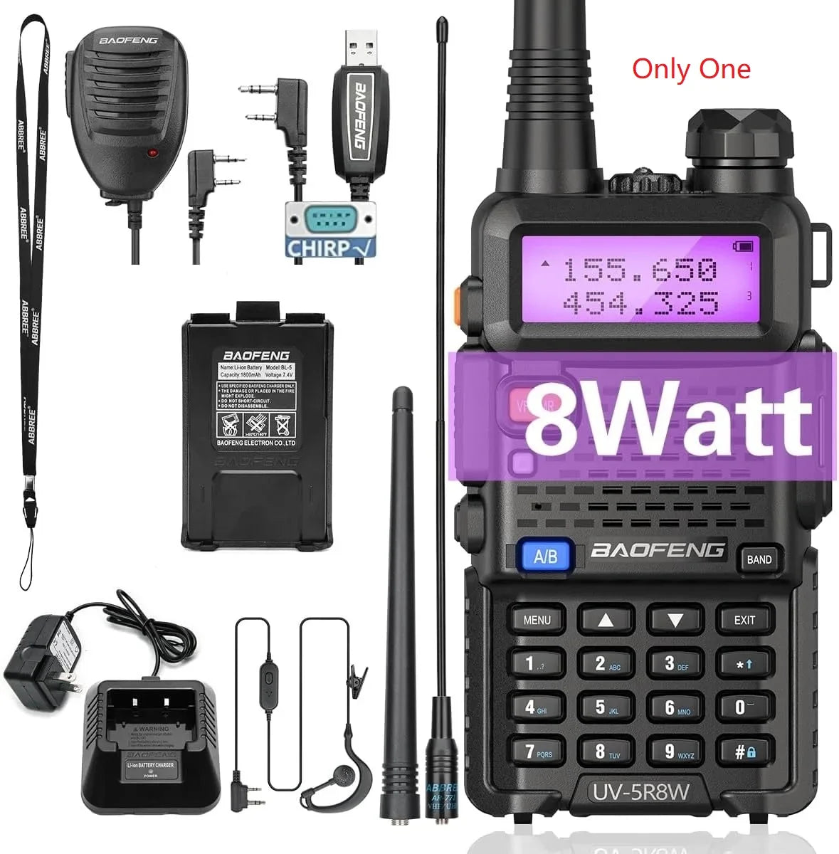 Power Up Your Communication with the UV-5R 8W Dual Band Walkie Talkie - Long Range, Portable & Packed with Features!