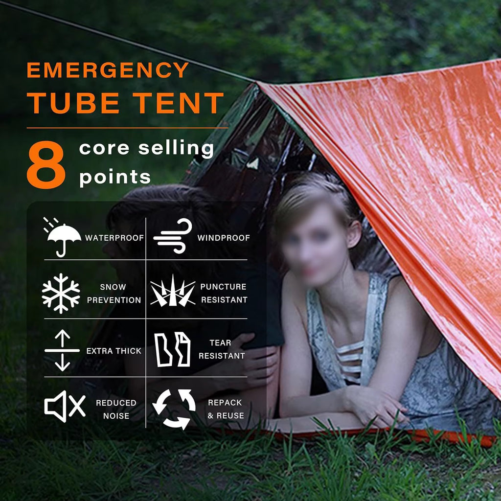 Emergency Survival Tent Shelter for 2 - Your Essential Outdoor Companion for Camping and Hiking Adventures