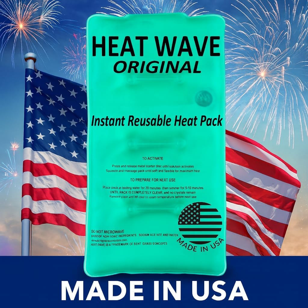 Instant Heat Packs Medium 2-Pack - Reusable Medical Grade Heat Therapy for Muscle Aches & Pain Relief - Made in USA - Fast & Hot Heating Pads for On-the-Go Comfort