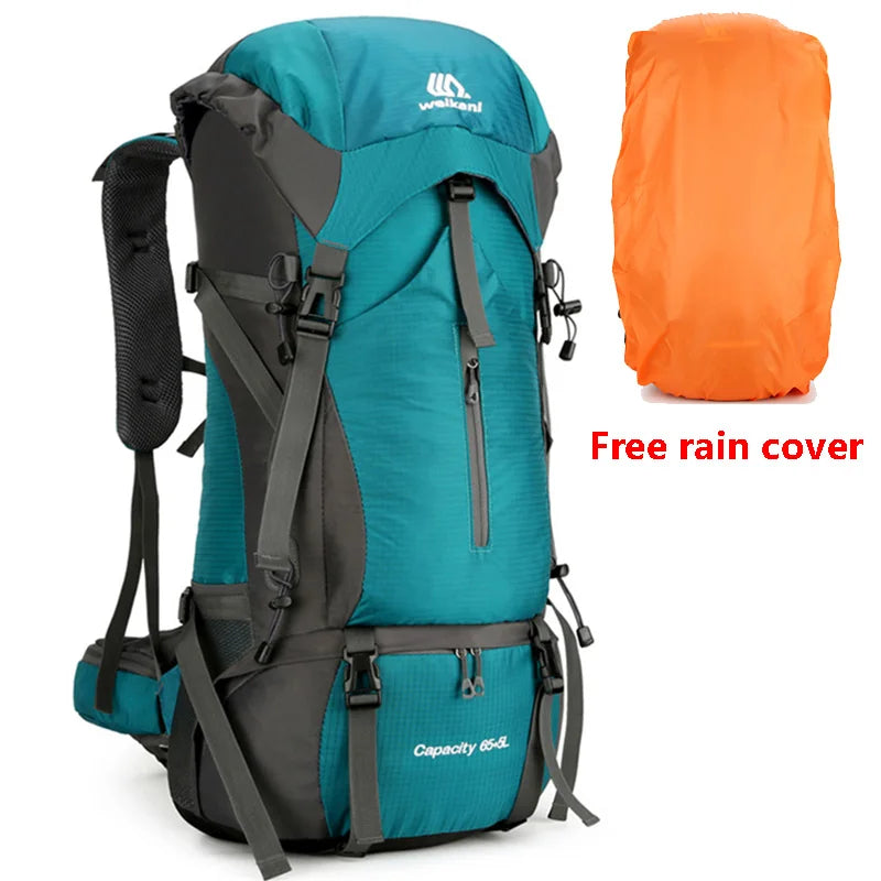 Ultimate 70L Nylon Camping Backpack with Rain Cover - Perfect for Hiking, Climbing, and Outdoor Adventures