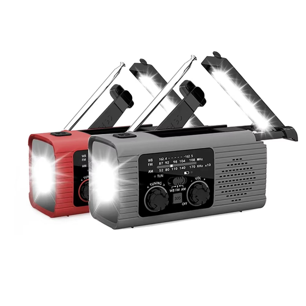 Ultimate SOS Alarm Emergency Hand Crank Radio - AM/FM NOAA, Solar & USB Rechargeable, 4000mAh Power Bank with LED Flashlight