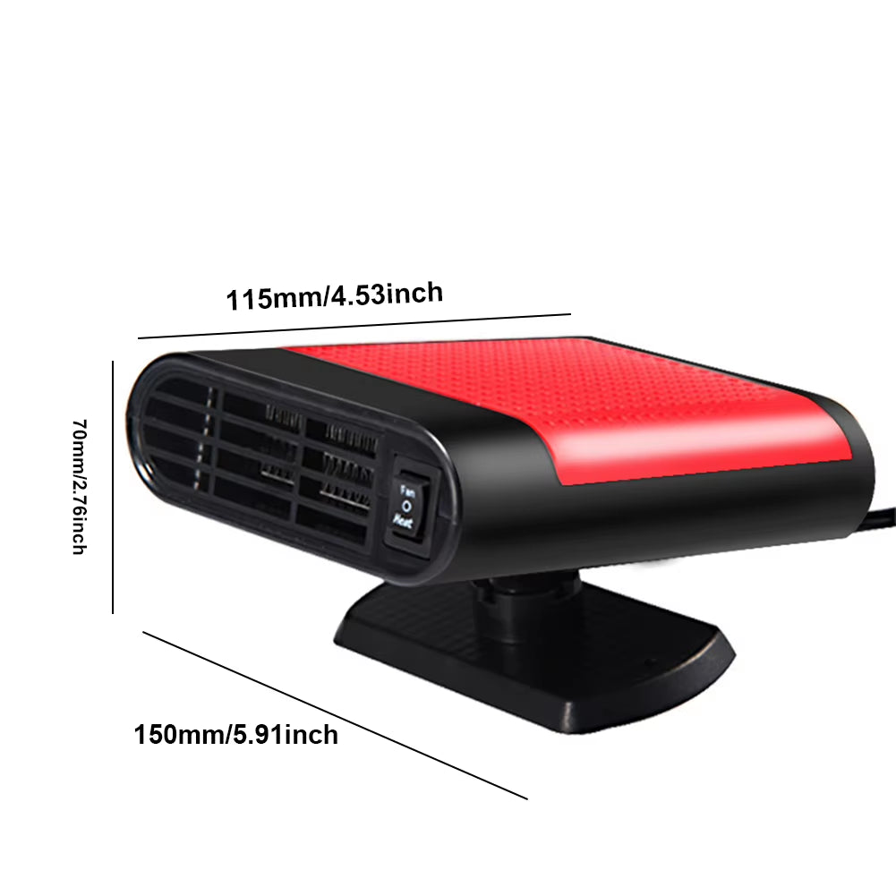 Stay Warm and Clear on the Road: Portable 12/24V Electric Car Heater with 360° Rotating Demister & Powerful 1200W Defroster