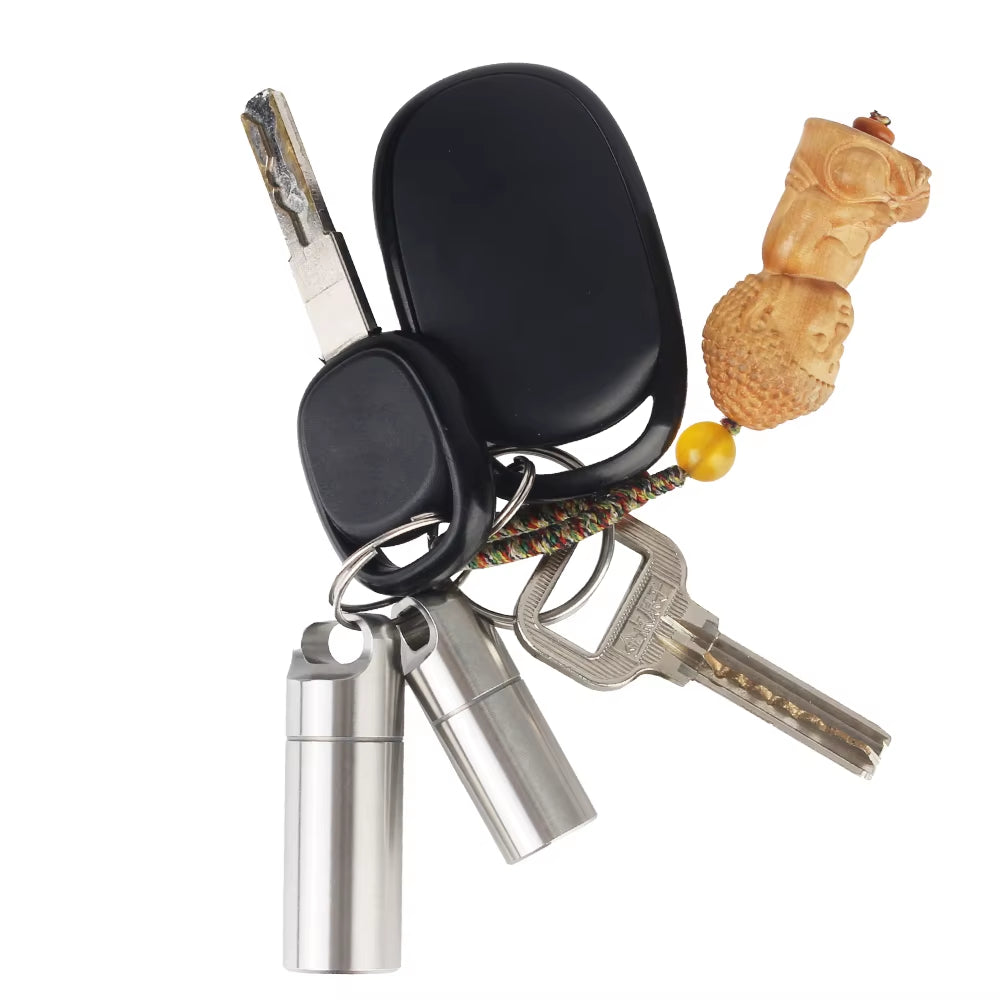 Ultimate Waterproof Stainless Steel Pill Storage Box with Keychain - Perfect for Camping and First Aid!