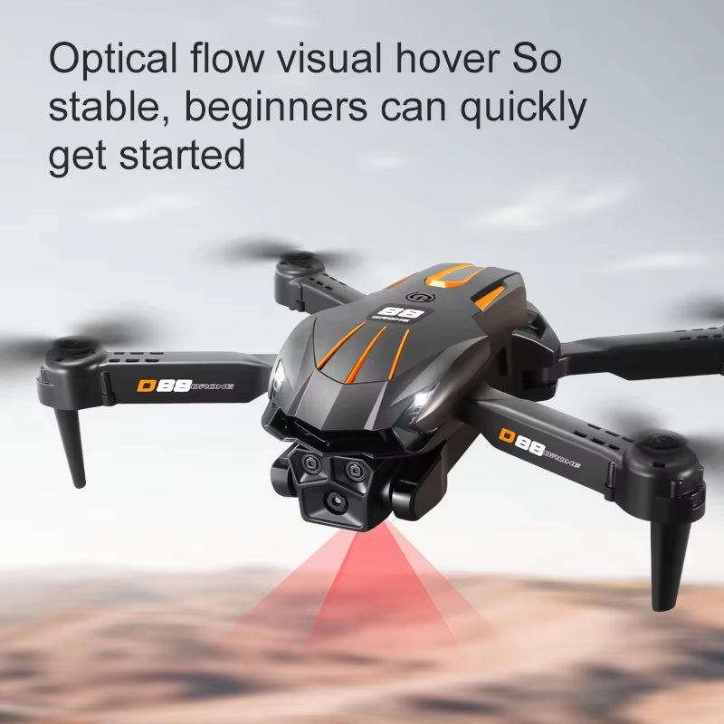 D88 Drone HD Dual Camera 3 Battery Professional Aerial Photography Optical Flow Hovering Gesture Shooting Folding Drone