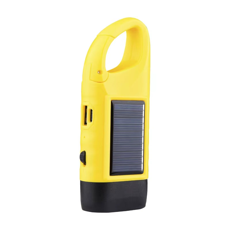 3-In-1 Solar Hand Crank Flashlight - 500LM LED with USB Charger for Camping Emergency Power Outages