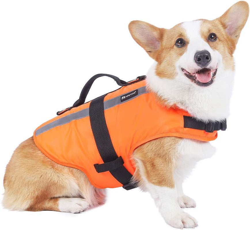 Ultimate Dog Life Jacket - Safe & Stylish Floatation Vest for Swimming - Large Orange 2021
