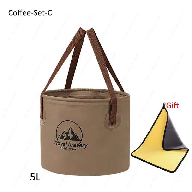 Ultimate Versatile Folding Portable Silicone Bucket with Cover - Ideal for Car Washing, Fishing, Camping, and Everyday Household Tasks (Available in 5L, 10L, and 20L)